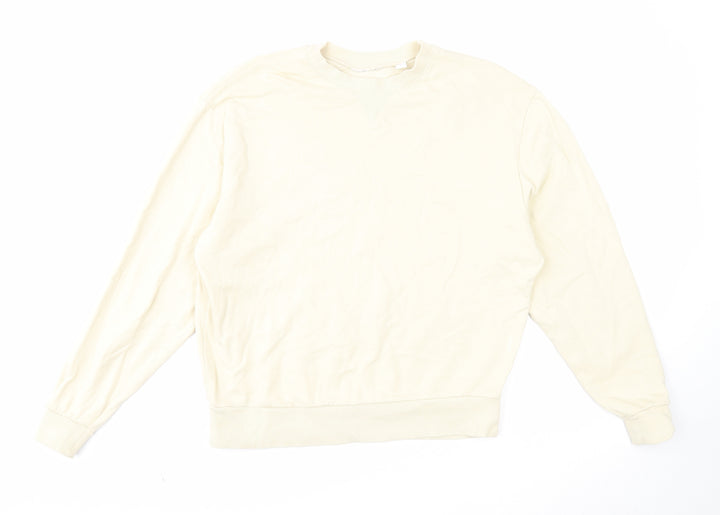 COLLUSION Mens Beige Cotton Pullover Sweatshirt Size XS