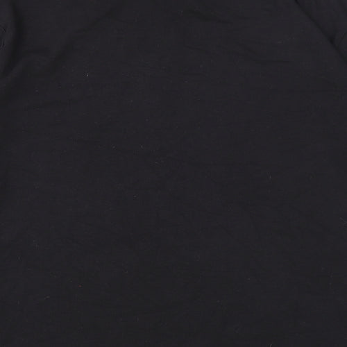 New Look Womens Black Cotton Pullover Sweatshirt Size 12 Snap