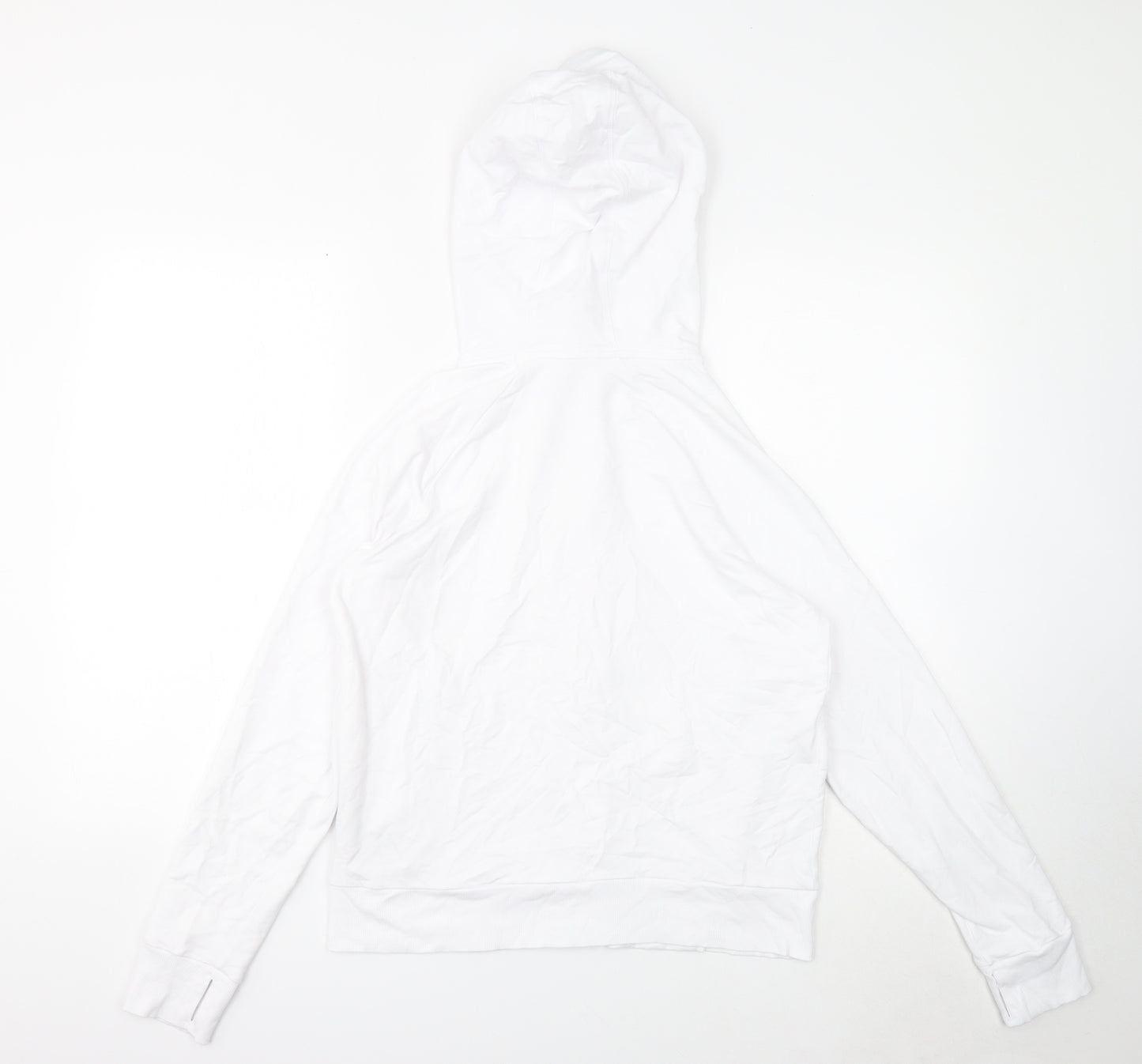 Good Move Womens White Cotton Full Zip Hoodie Size 12 Zip