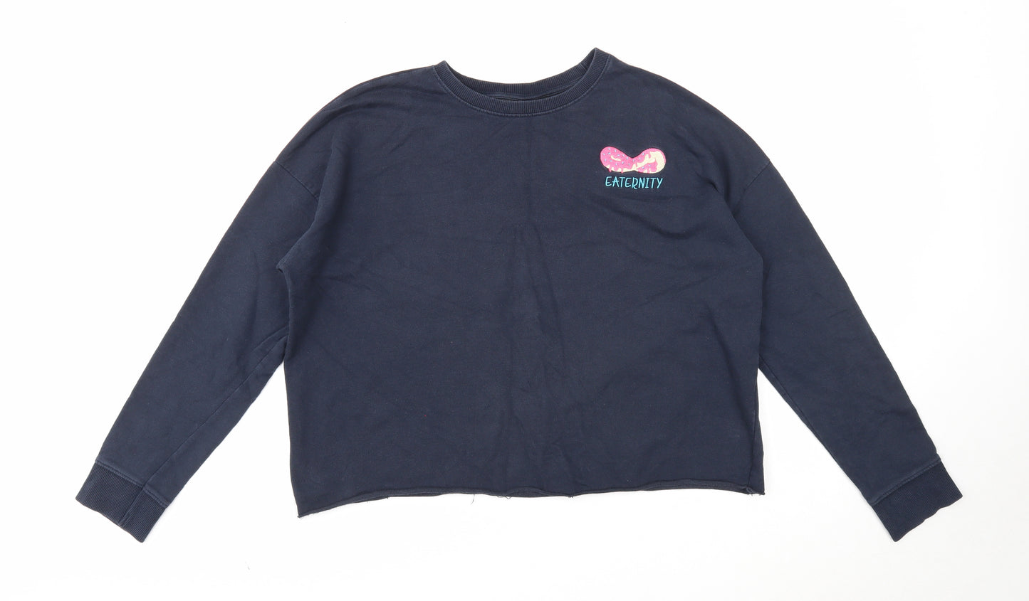 Sugar Dust Womens Blue Cotton Pullover Sweatshirt Size M Pullover