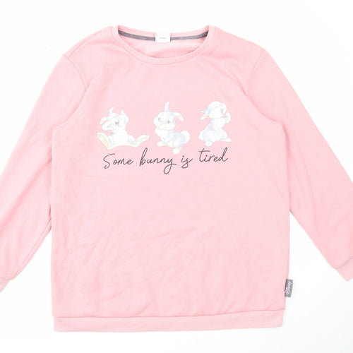 Disney Womens Pink Polyester Pullover Sweatshirt Size S Pullover - Some Bunny is Tired