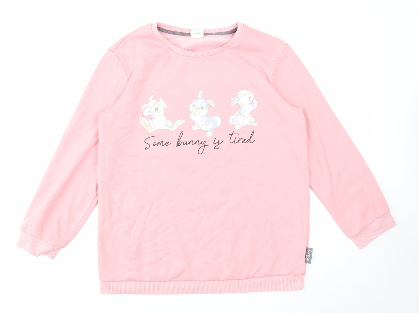 Disney Womens Pink Polyester Pullover Sweatshirt Size S Pullover - Some Bunny is Tired