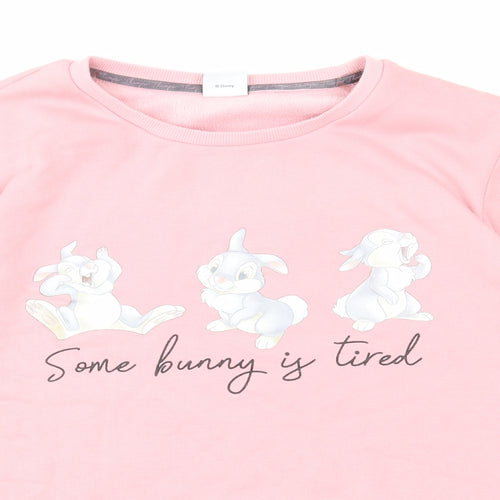 Disney Womens Pink Polyester Pullover Sweatshirt Size S Pullover - Some Bunny is Tired