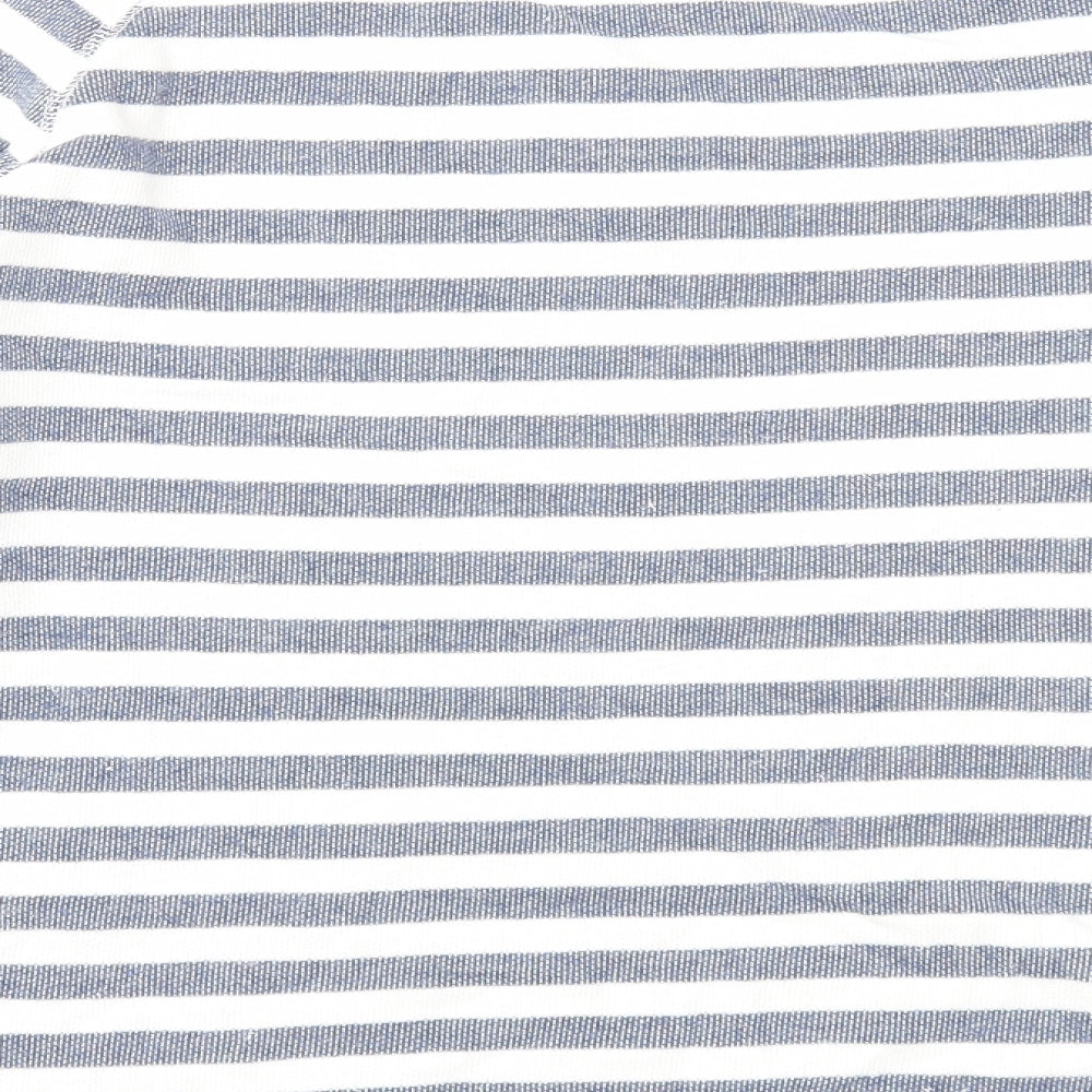 Crane Womens Blue Striped Cotton Pullover Sweatshirt Size 18 Pullover