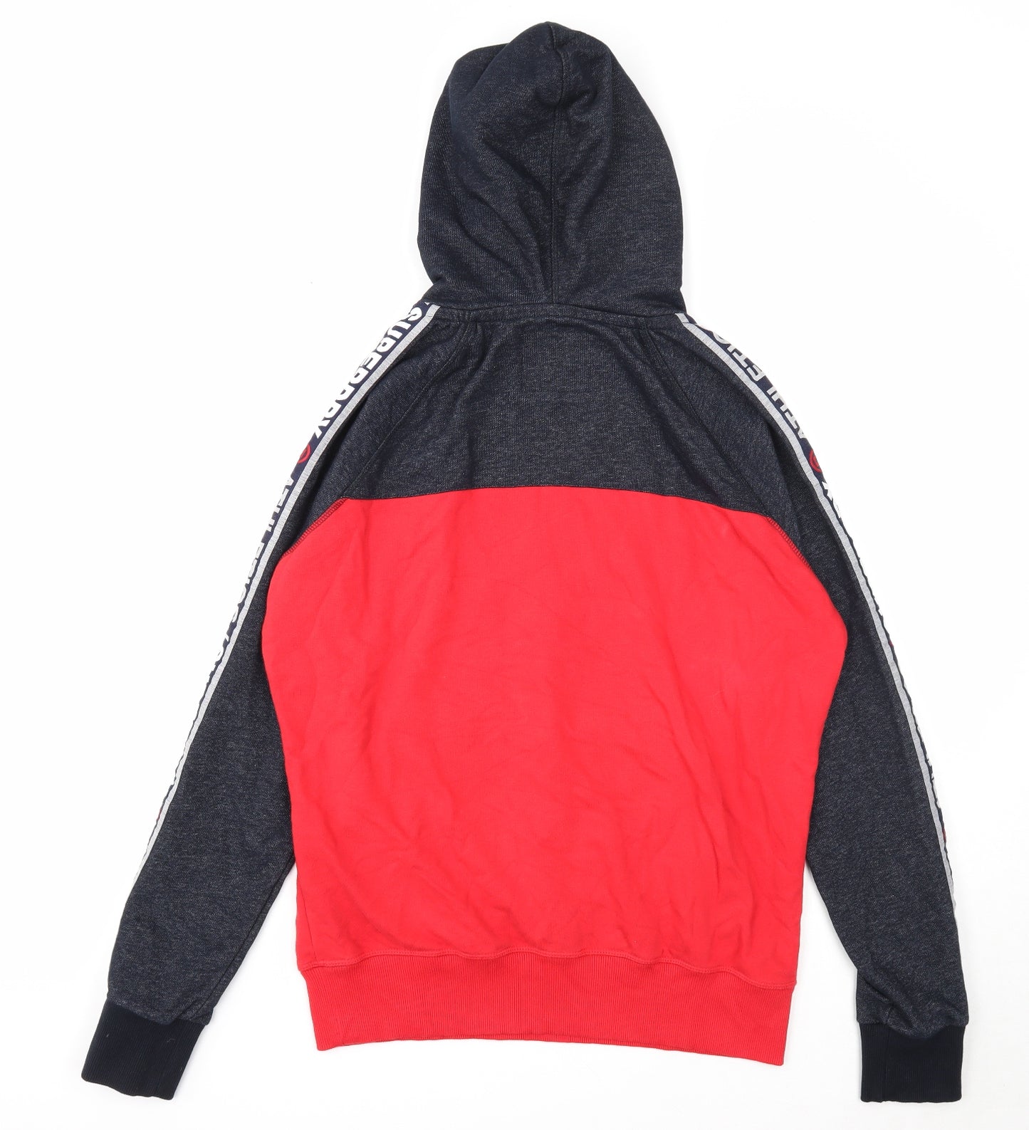 Superdry Mens Red Cotton Pullover Hoodie Size L