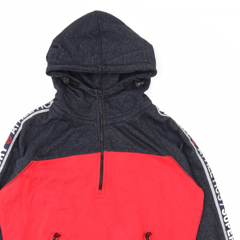 Superdry Mens Red Cotton Pullover Hoodie Size L