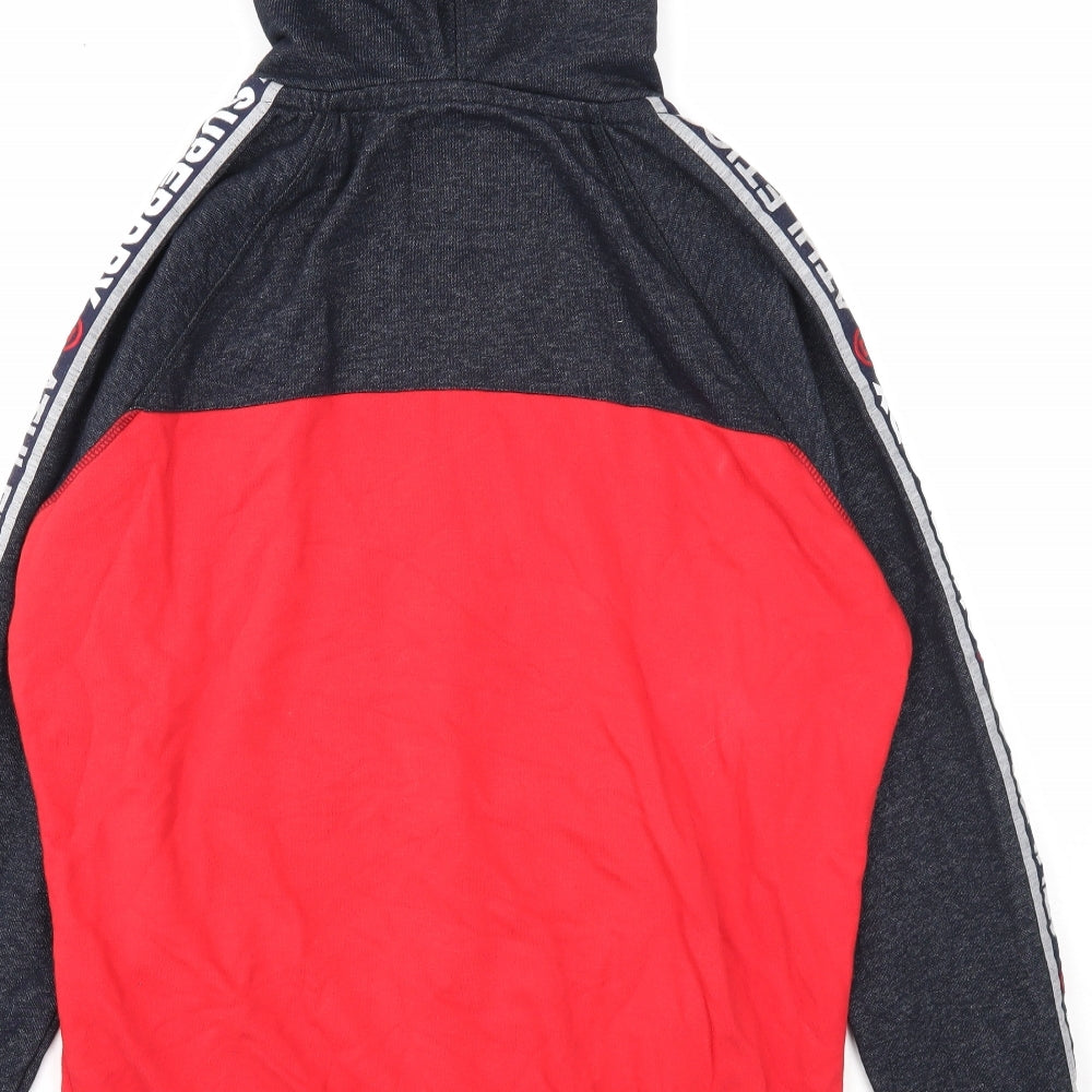 Superdry Mens Red Cotton Pullover Hoodie Size L