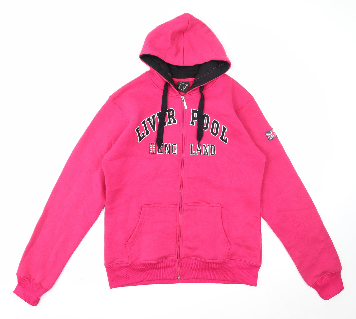 Pride of Liverpool Womens Pink Cotton Full Zip Hoodie Size 2XL Zip