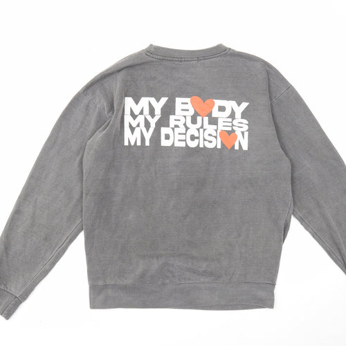 Nasty Gal Womens Grey Cotton Pullover Sweatshirt Size S Pullover - My Body My Rules