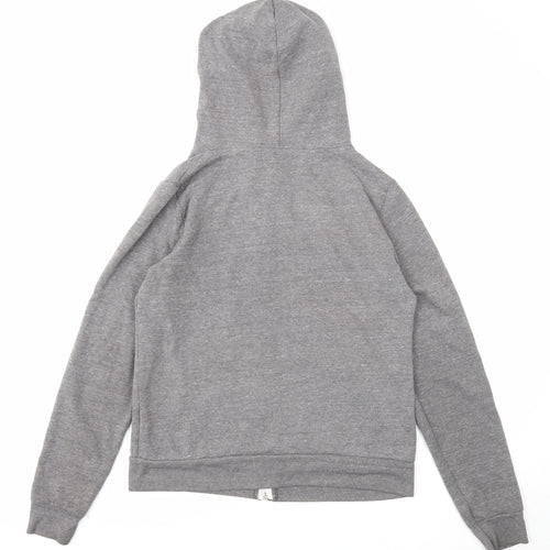Topshop Womens Grey Cotton Full Zip Hoodie Size 6 Zip
