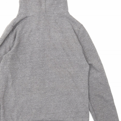 Topshop Womens Grey Cotton Full Zip Hoodie Size 6 Zip