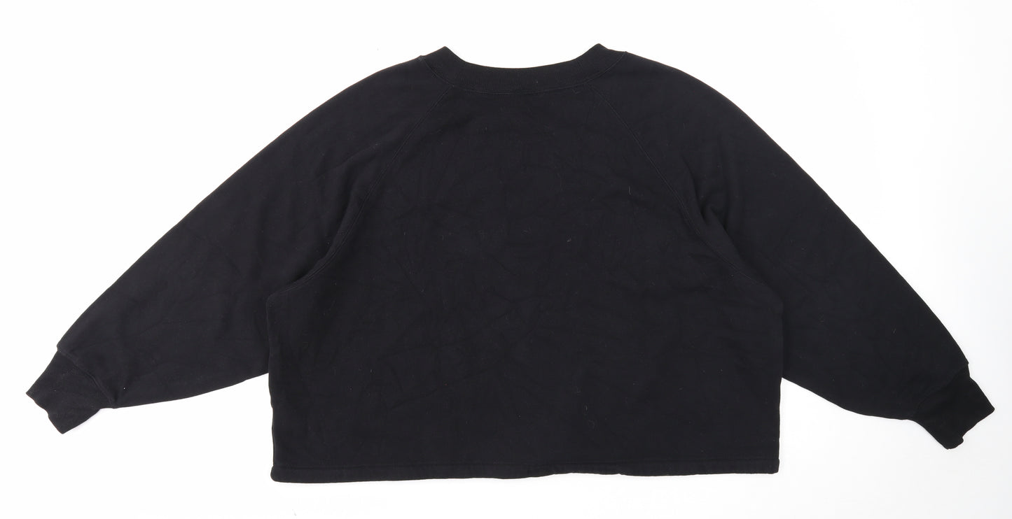 Old Navy Womens Black Cotton Pullover Sweatshirt Size XL Pullover