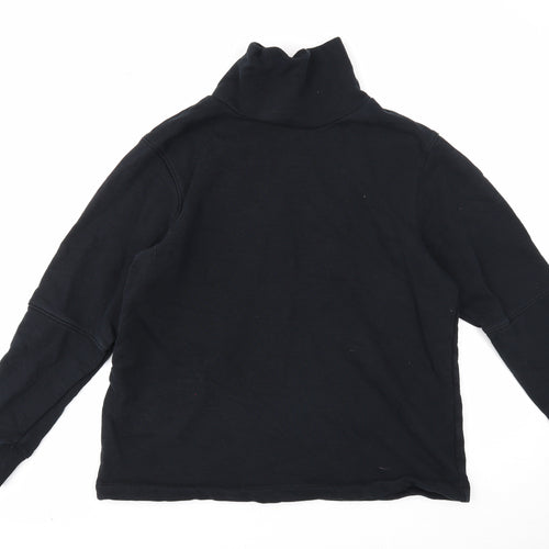 Marks and Spencer Womens Black Cotton Pullover Sweatshirt Size 14 Pullover