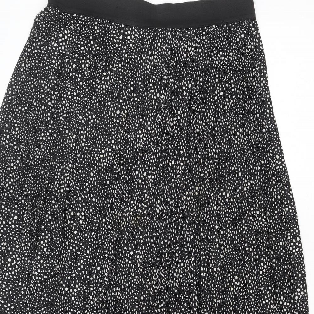 Primark Womens Black Geometric Polyester Swing Skirt Size 10