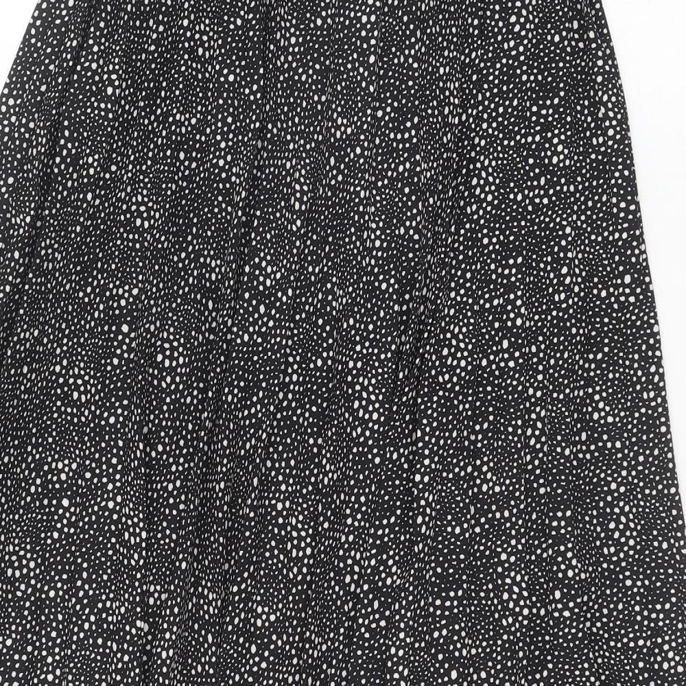 Primark Womens Black Geometric Polyester Swing Skirt Size 10