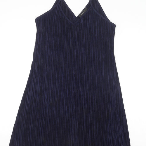 Primark Womens Blue Polyester A-Line Size 10 V-Neck Pullover