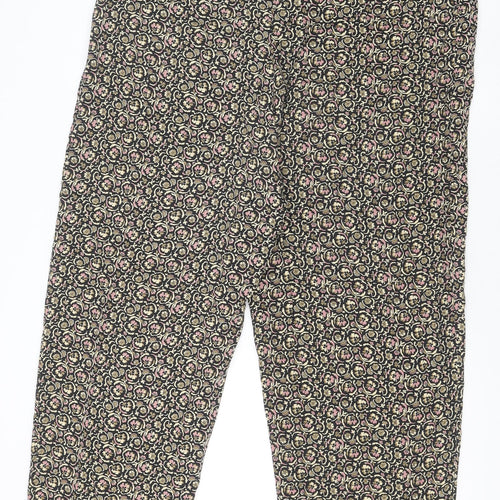 NEXT Womens Brown Geometric Viscose Trousers Size 18 Regular