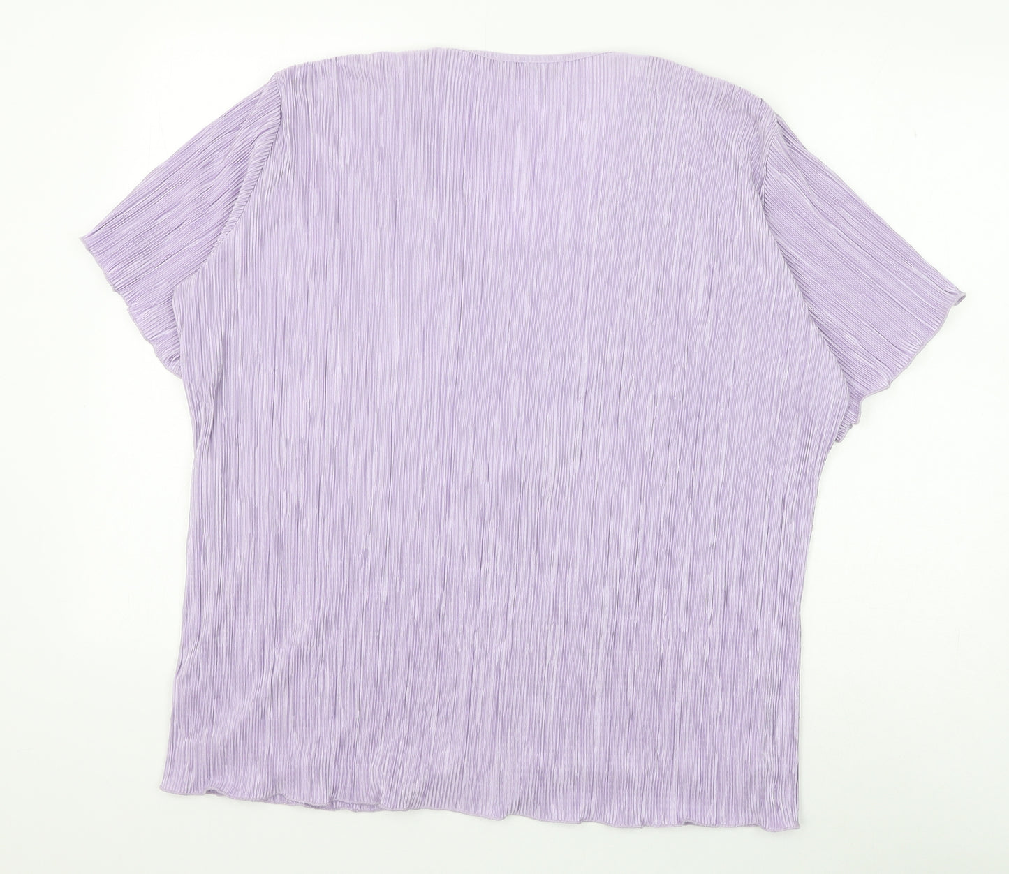 Wishwood Womens Purple Polyester Basic Blouse Size XL Round Neck - Twin Set