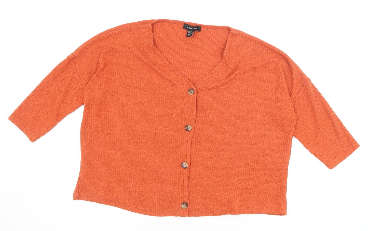 New Look Womens Brown V-Neck Viscose Cardigan Jumper Size M