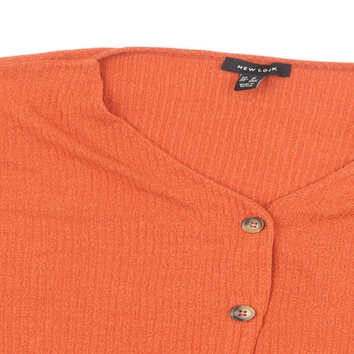 New Look Womens Brown V-Neck Viscose Cardigan Jumper Size M
