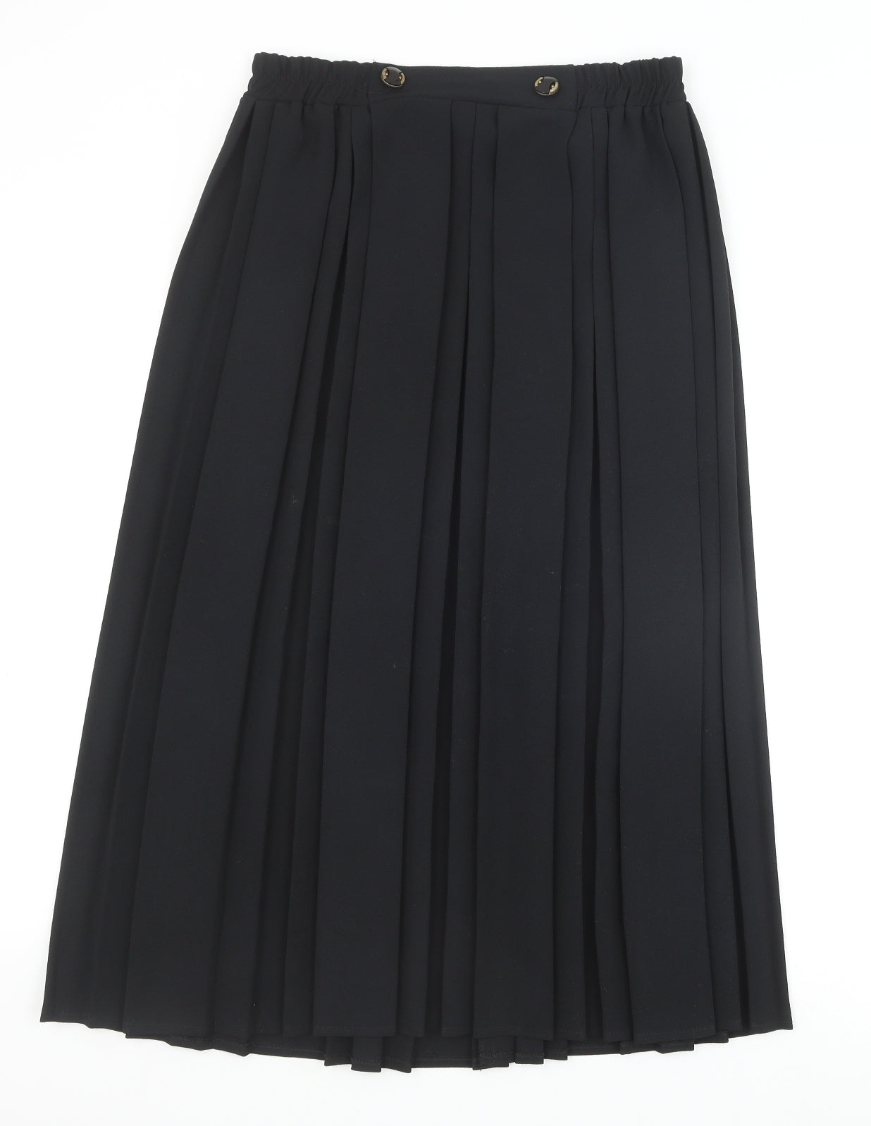Preworn Womens Black Polyester Pleated Skirt Size 14