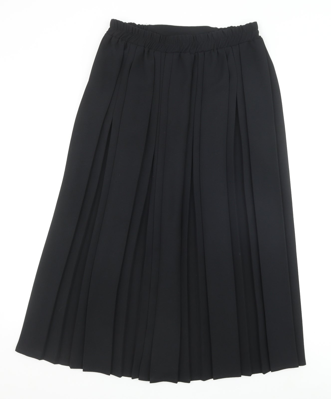 Preworn Womens Black Polyester Pleated Skirt Size 14