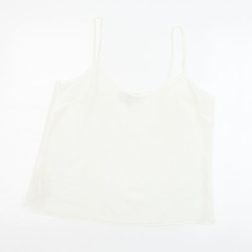 NEXT Womens White Polyester Basic Tank Size 12 V-Neck