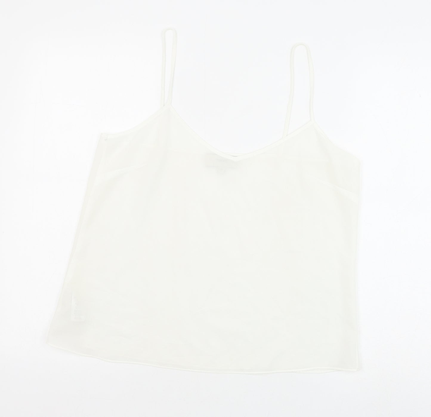 NEXT Womens White Polyester Basic Tank Size 12 V-Neck