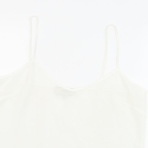 NEXT Womens White Polyester Basic Tank Size 12 V-Neck
