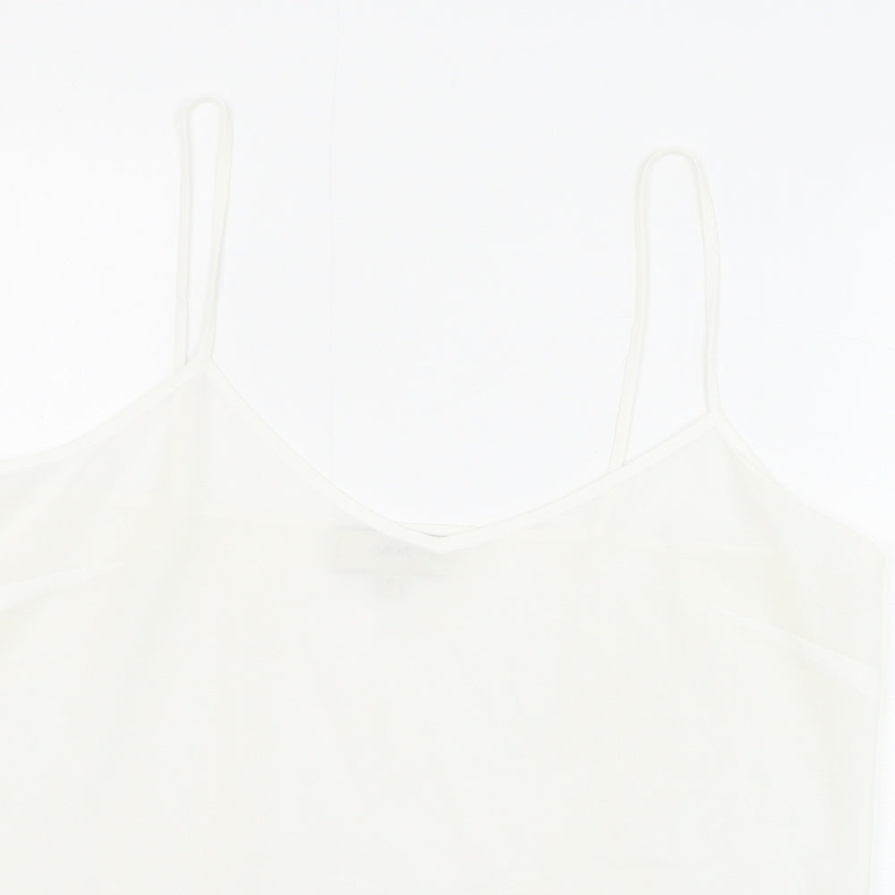 NEXT Womens White Polyester Basic Tank Size 12 V-Neck