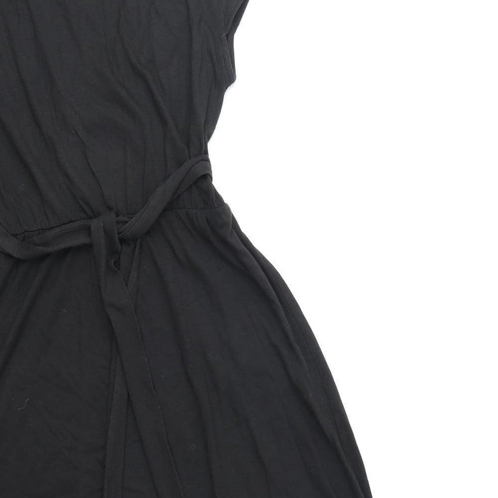 Kate Thomas Womens Black Polyester Fit & Flare Size 10 V-Neck Pullover