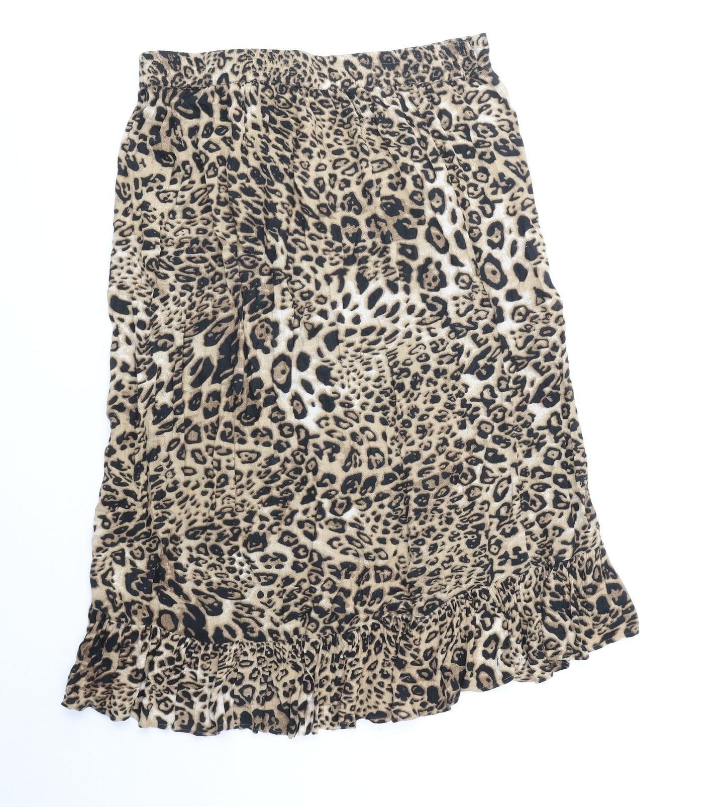 Soaked in Luxury Womens Brown Animal Print Viscose Trumpet Skirt Size M - Leopard Pattern