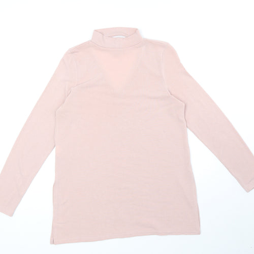 River Island Womens Pink Polyester Basic Blouse Size 10 V-Neck