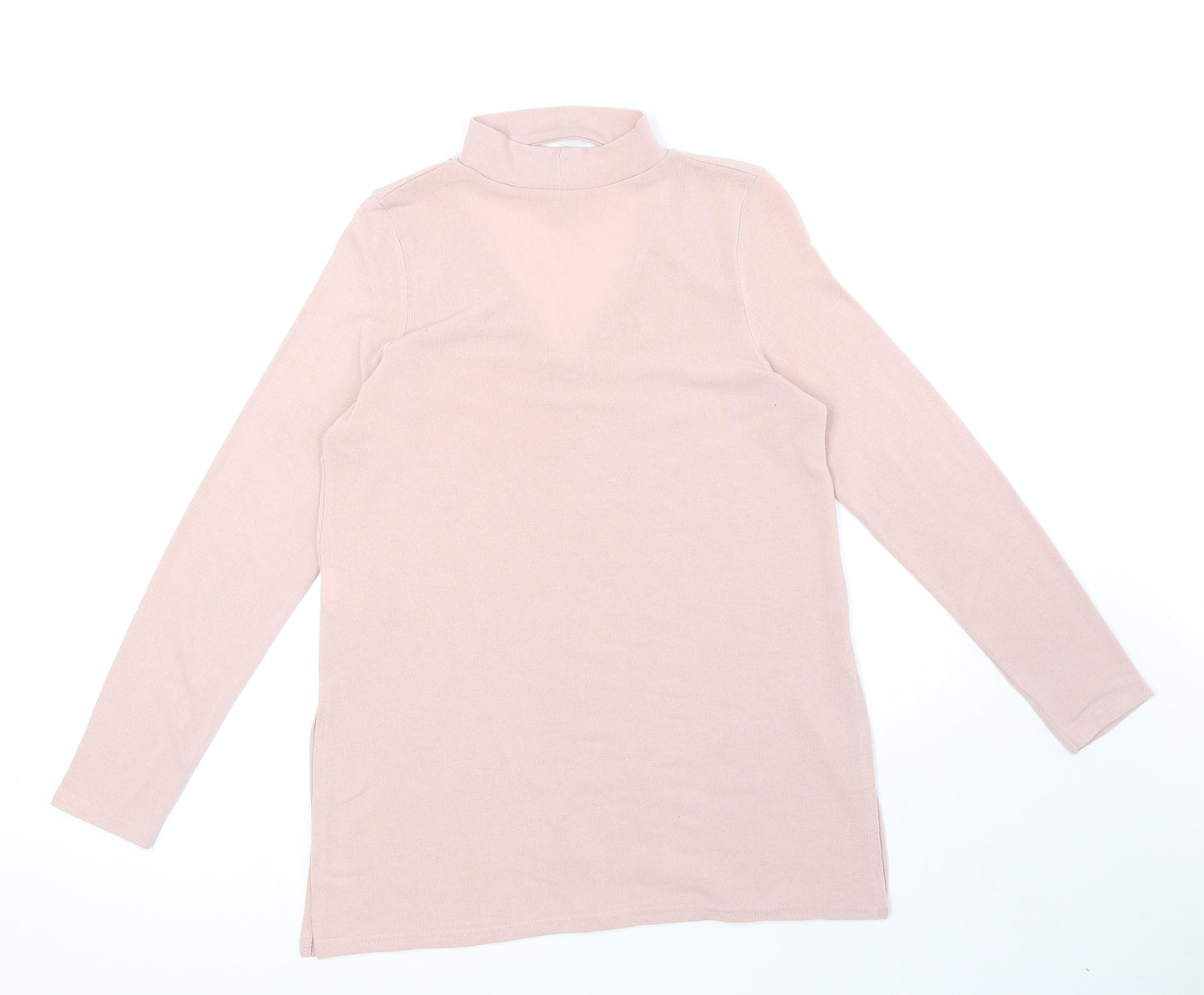 River Island Womens Pink Polyester Basic Blouse Size 10 V-Neck