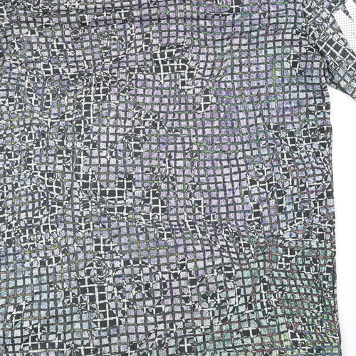 Divided Mens Multicoloured Geometric Polyester T-Shirt Size S Round Neck