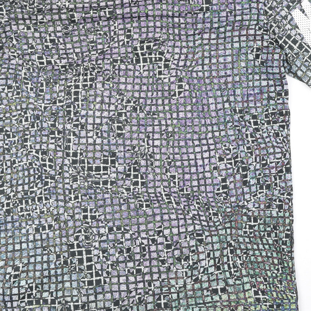 Divided Mens Multicoloured Geometric Polyester T-Shirt Size S Round Neck