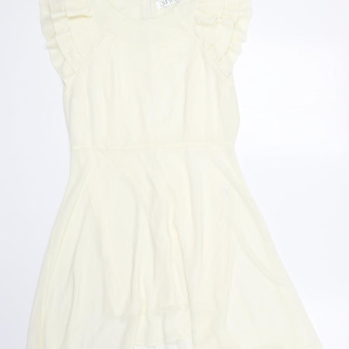 Jumpo Womens Ivory Polyester A-Line Size 12 Round Neck Zip