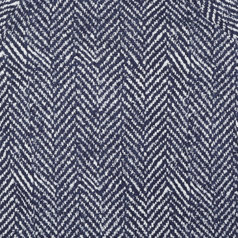 Marks and Spencer Womens Blue Geometric Polyester Basic Blouse Size 18 Round Neck
