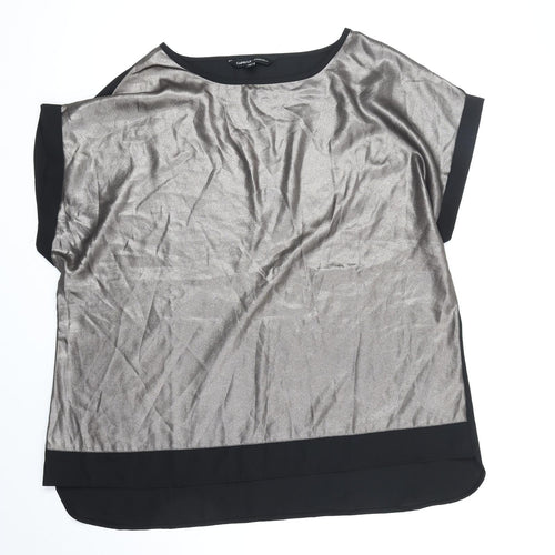 Capsule Womens Black Polyester Basic T-Shirt Size 20 Round Neck