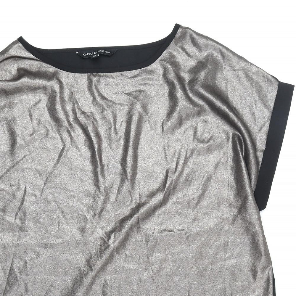 Capsule Womens Black Polyester Basic T-Shirt Size 20 Round Neck