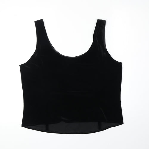 Marks and Spencer Womens Black Polyester Basic Tank Size 18 Round Neck