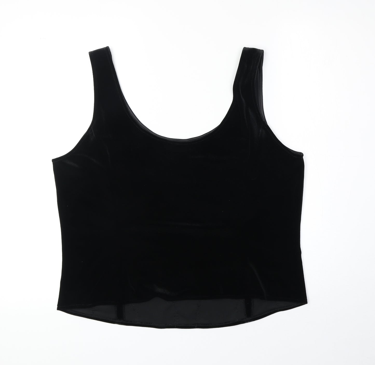 Marks and Spencer Womens Black Polyester Basic Tank Size 18 Round Neck