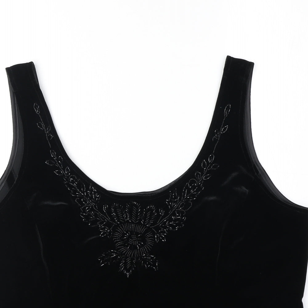 Marks and Spencer Womens Black Polyester Basic Tank Size 18 Round Neck