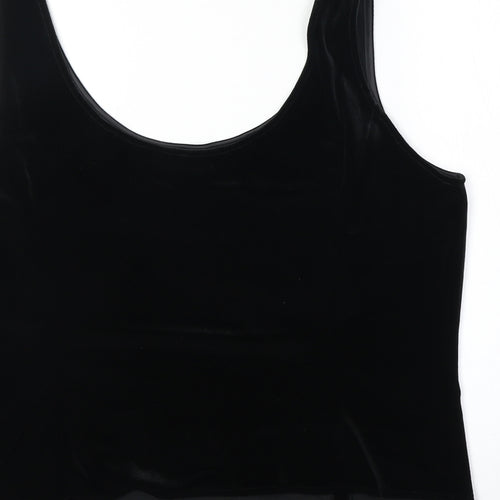 Marks and Spencer Womens Black Polyester Basic Tank Size 18 Round Neck