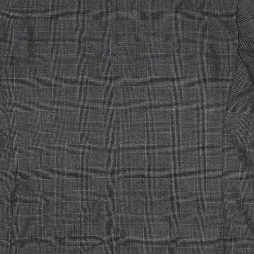 Marks and Spencer Mens Grey Plaid Wool Jacket Blazer Size L Regular