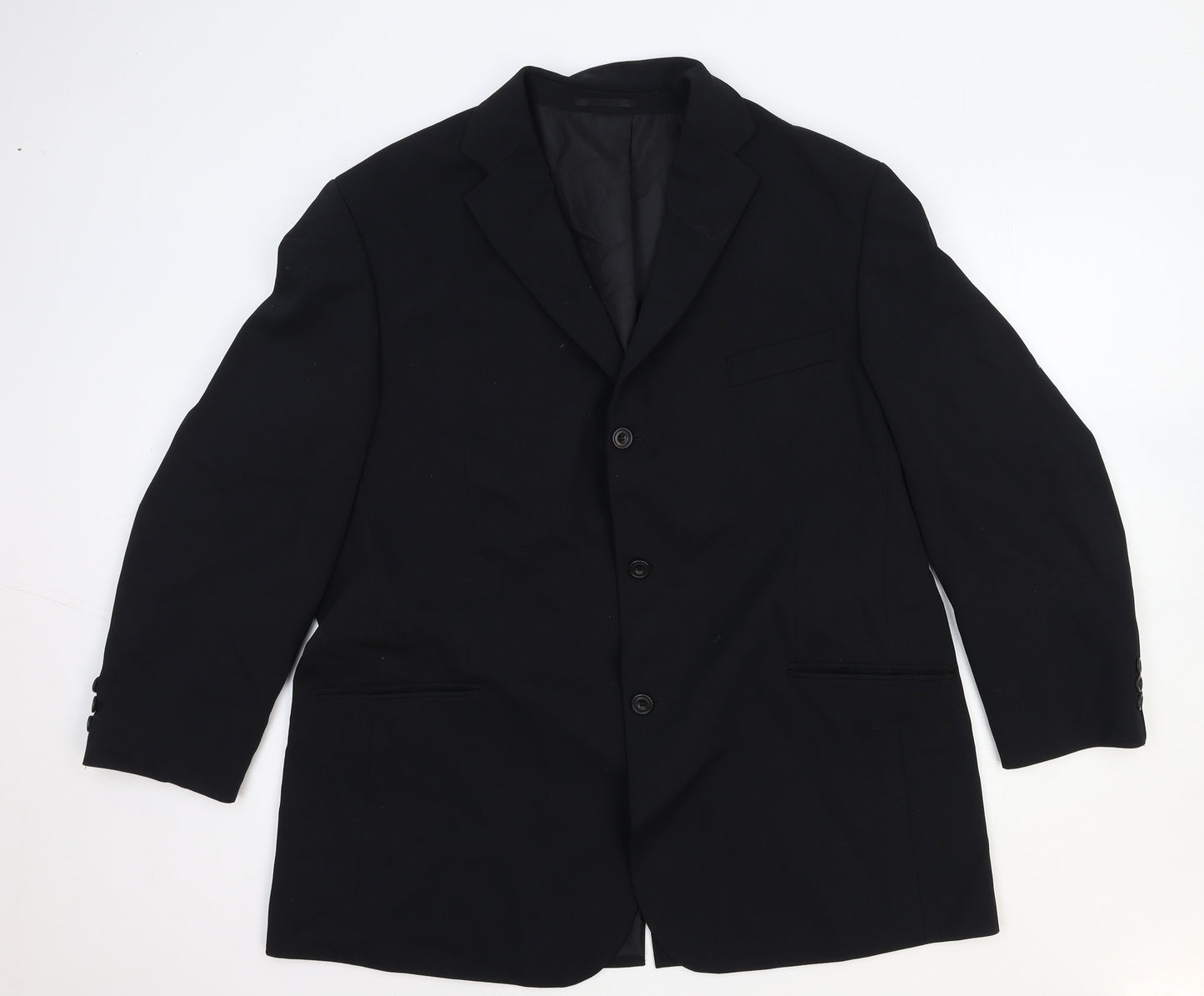 Signet London Mens Black Polyester Jacket Blazer Size 2XL Regular