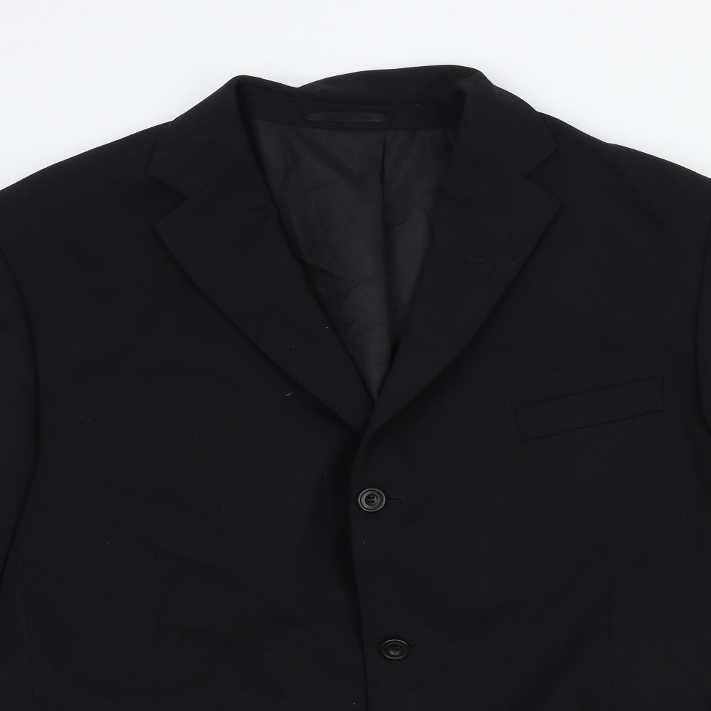 Signet London Mens Black Polyester Jacket Blazer Size 2XL Regular