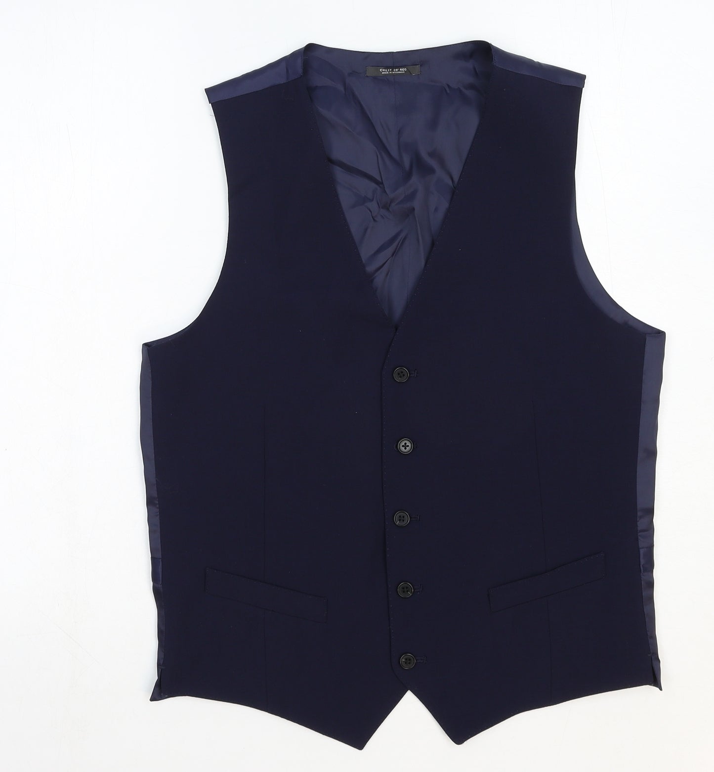 Marks and Spencer Mens Blue Jacket Waistcoat Size M Button