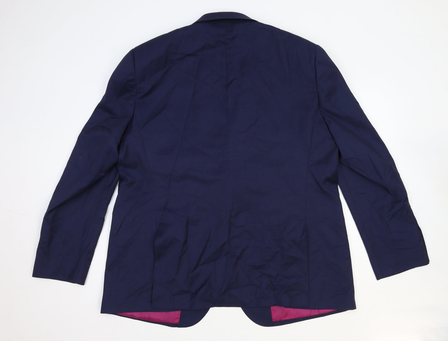 Moss Bros Mens Blue Wool Jacket Blazer Size L Regular
