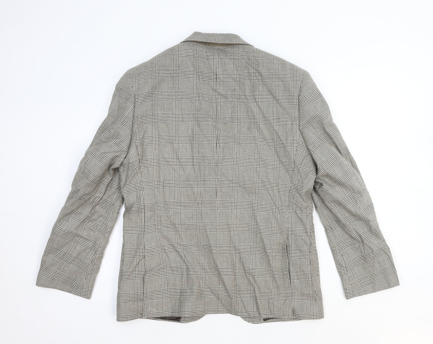 Marks and Spencer Womens Grey Plaid Cotton Jacket Blazer Size L